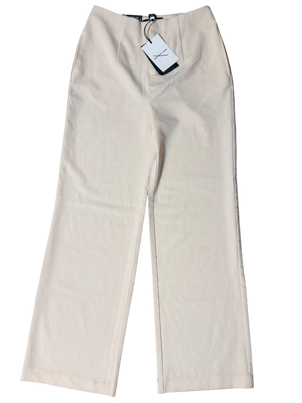 Who What Wear Cream Wide Leg Pants Size 2